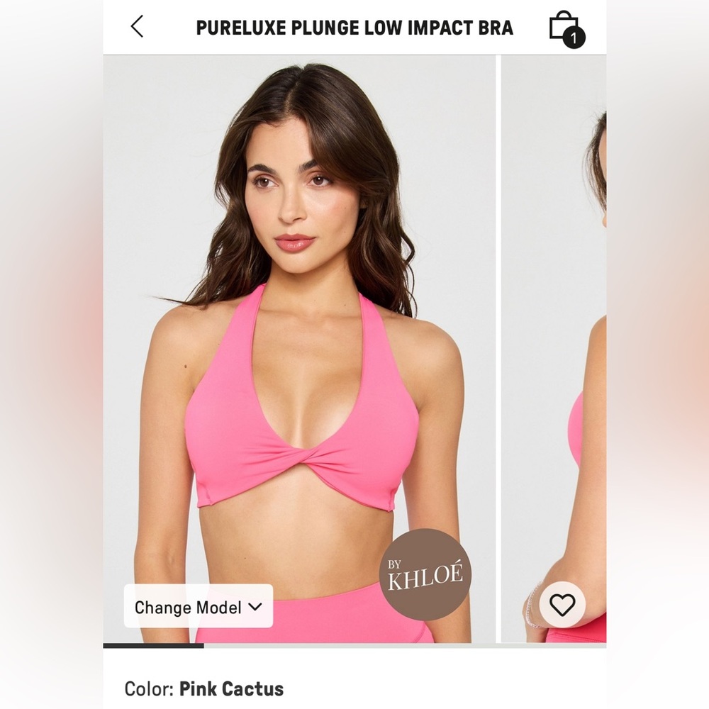 Fabletics PureLuxe Plunge Low Impact Bra